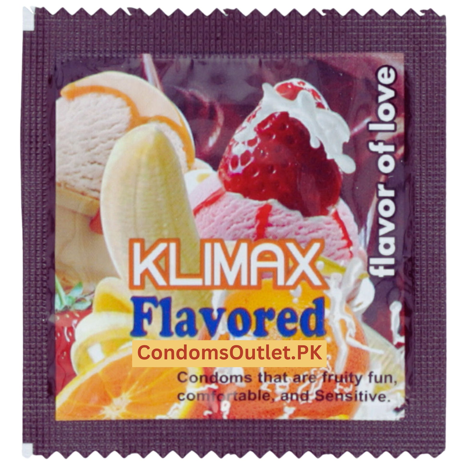 Klimax Tutti Frutti Flavored Condoms - 2 Condoms