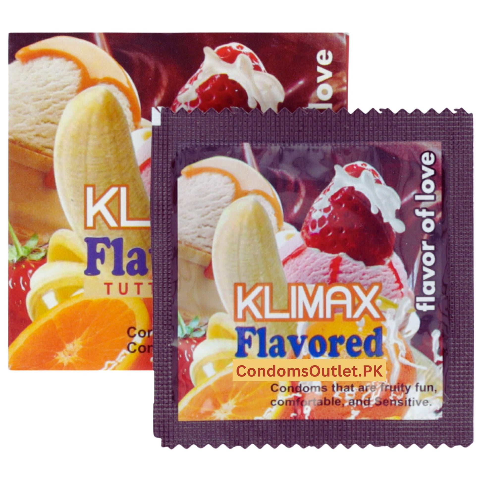 Klimax Tutti Frutti Flavored Condoms - 2 Condoms