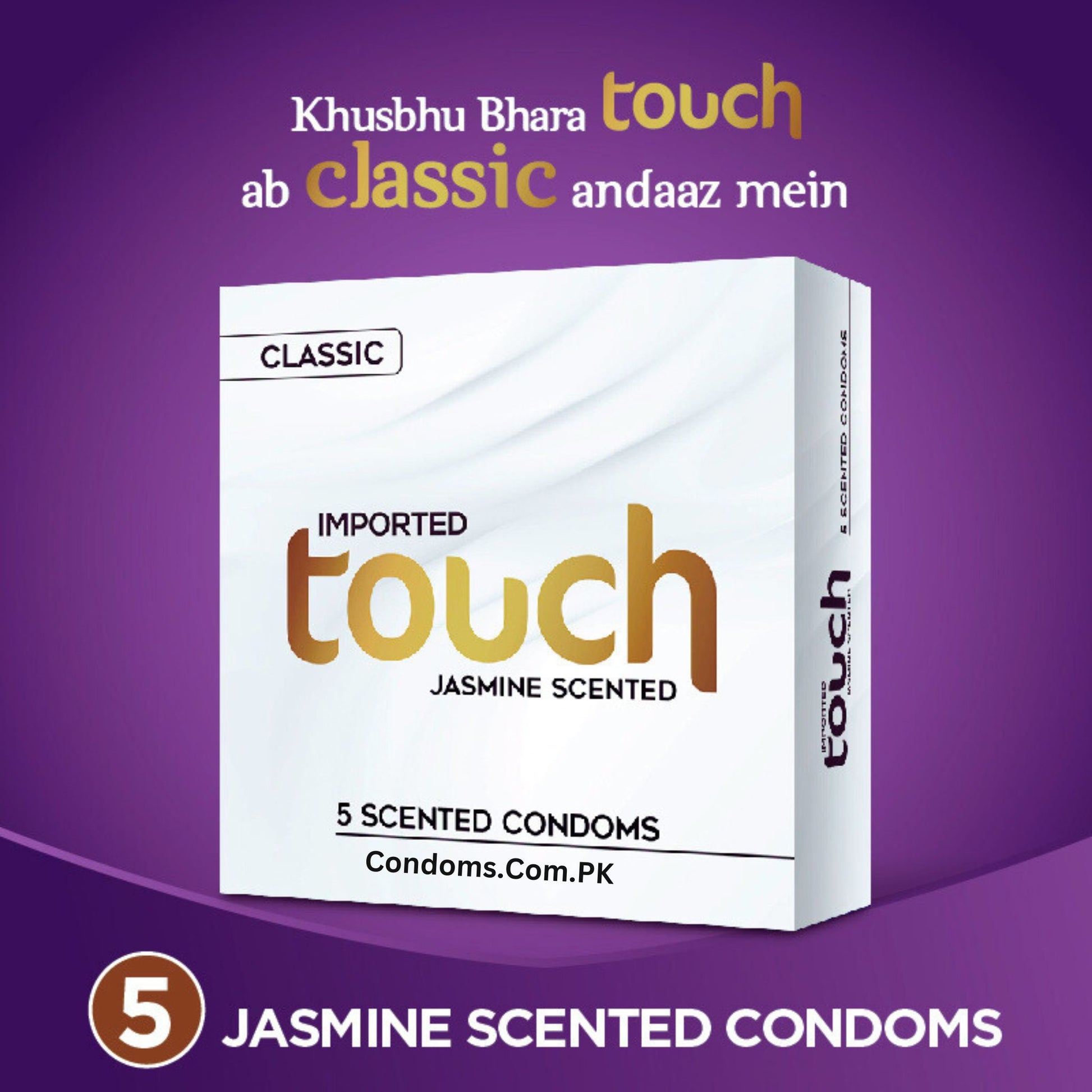 Touch Classic Condoms 5's - Jasmin Scented