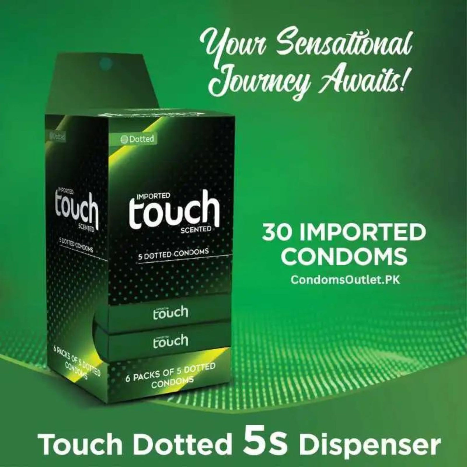 Touch Dotted Condoms Dispenser 30 Condoms