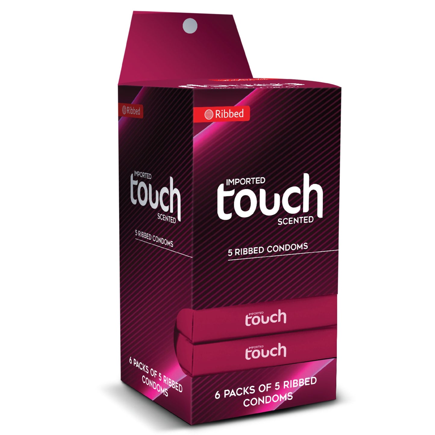 Touch Ribbed Condoms Dispenser 30 Condoms